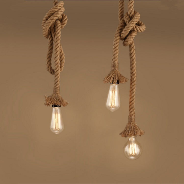 3m Hemp Rope Industrial Pendant Light / Double headed / 3M