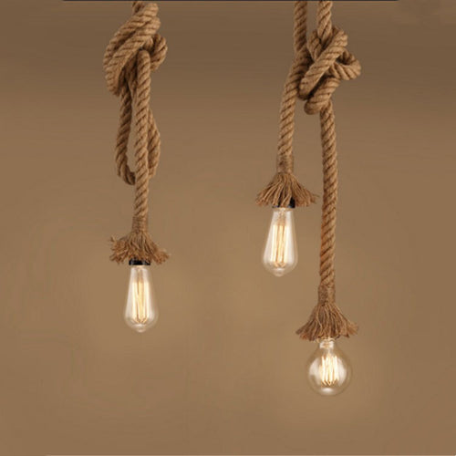 3m Hemp Rope Industrial Pendant Light / Double headed / 3M