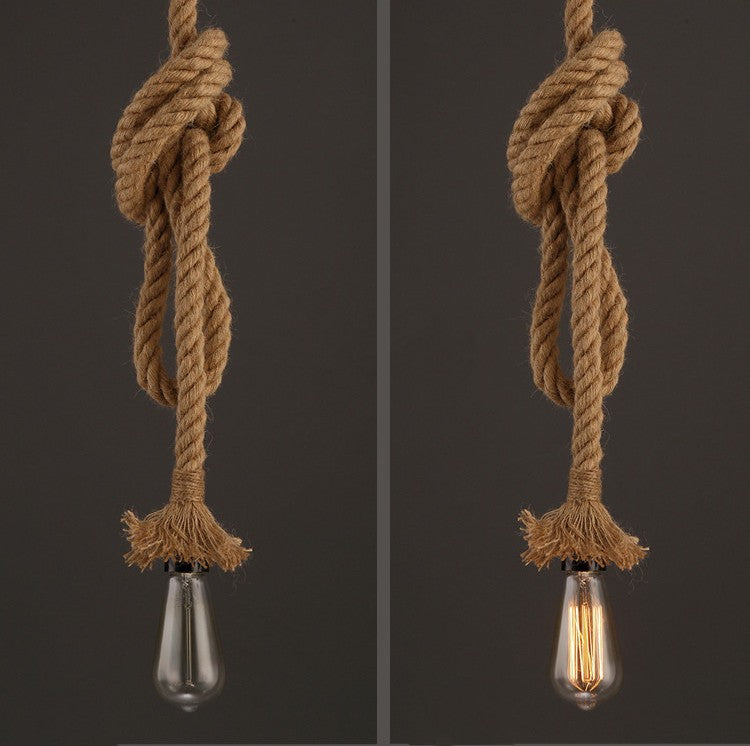 3m Hemp Rope Industrial Pendant Light