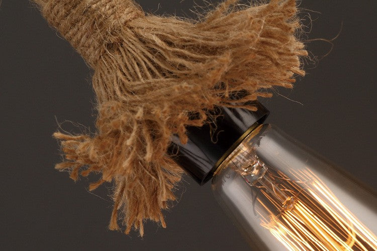 3m Hemp Rope Industrial Pendant Light