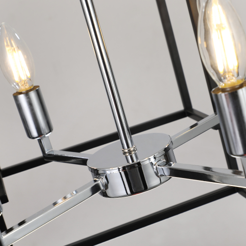 8-Light Industrial Farmhouse Lantern Chandelier