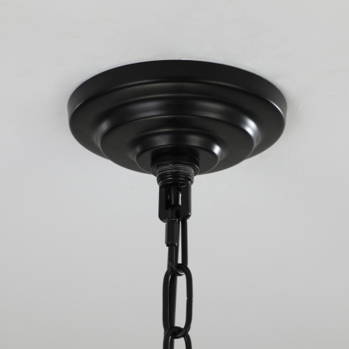8-Light Industrial Farmhouse Lantern Chandelier