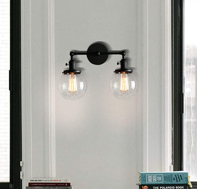Industrial Double Globe Glass Wall Light