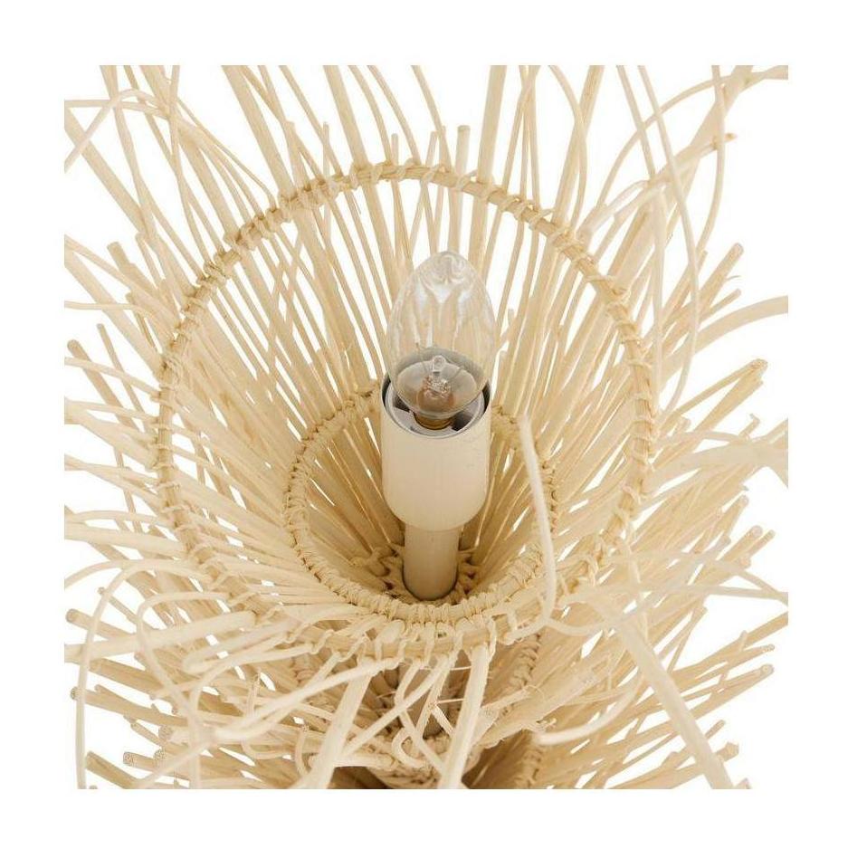 Bleached Rattan Frond Chandelier