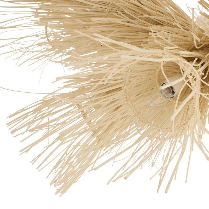 Bleached Rattan Frond Chandelier