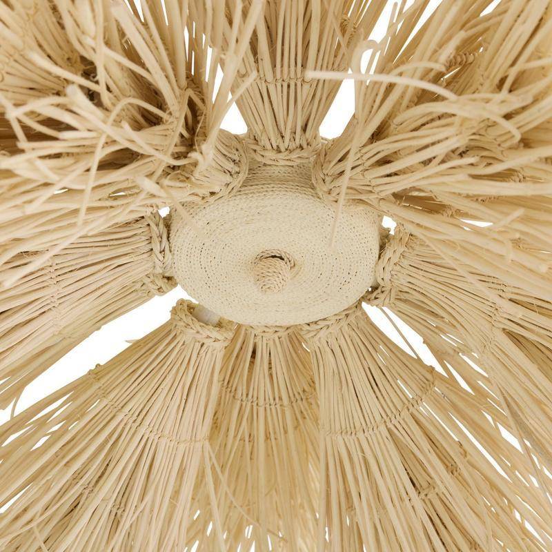 Bleached Rattan Frond Chandelier
