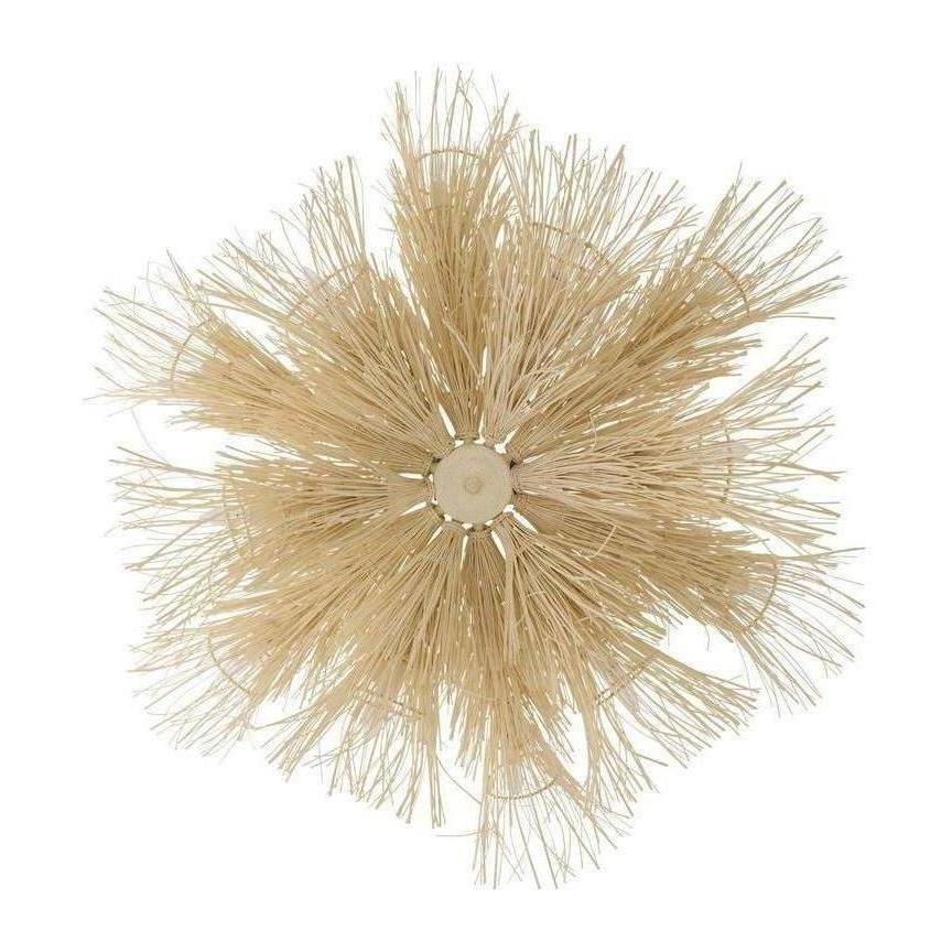 Bleached Rattan Frond Chandelier