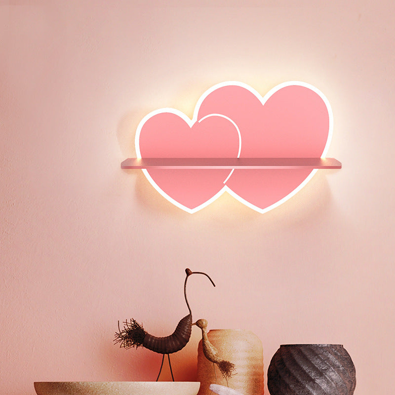 Cartoon 12W Tri-Colour LED Wall Light / Love / Threecolor dimming