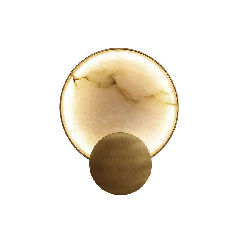 New Chinese Marble & Copper Wall Light