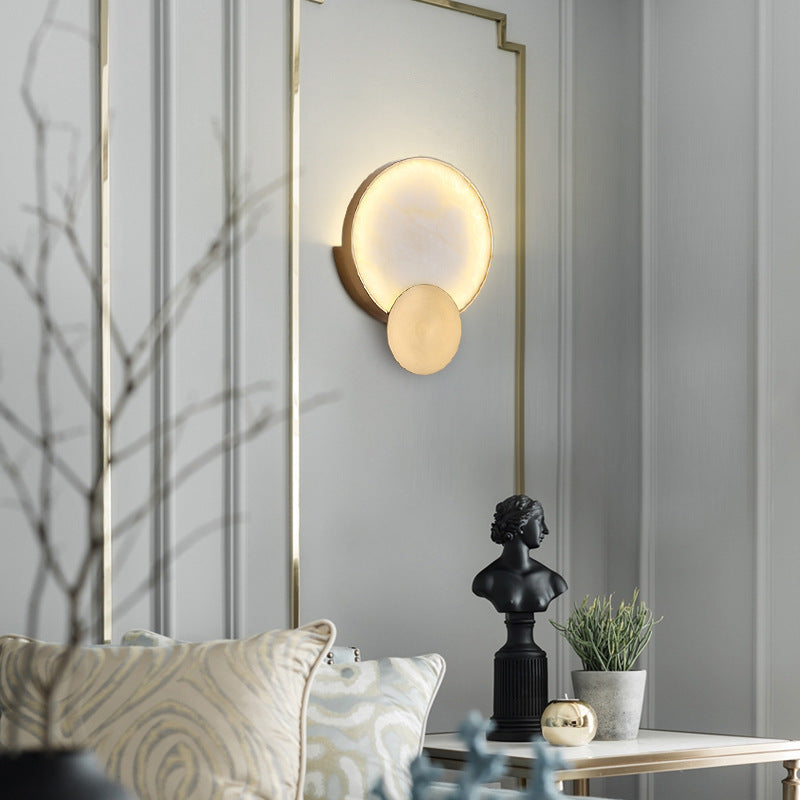 New Chinese Marble & Copper Wall Light