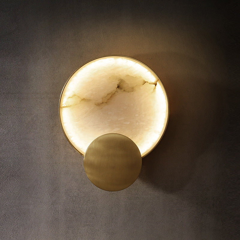 New Chinese Marble & Copper Wall Light