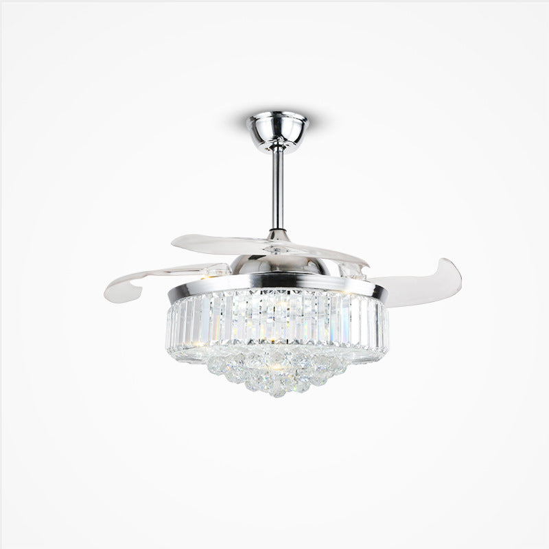 European Crystal Invisible Blade Ceiling Fan Light