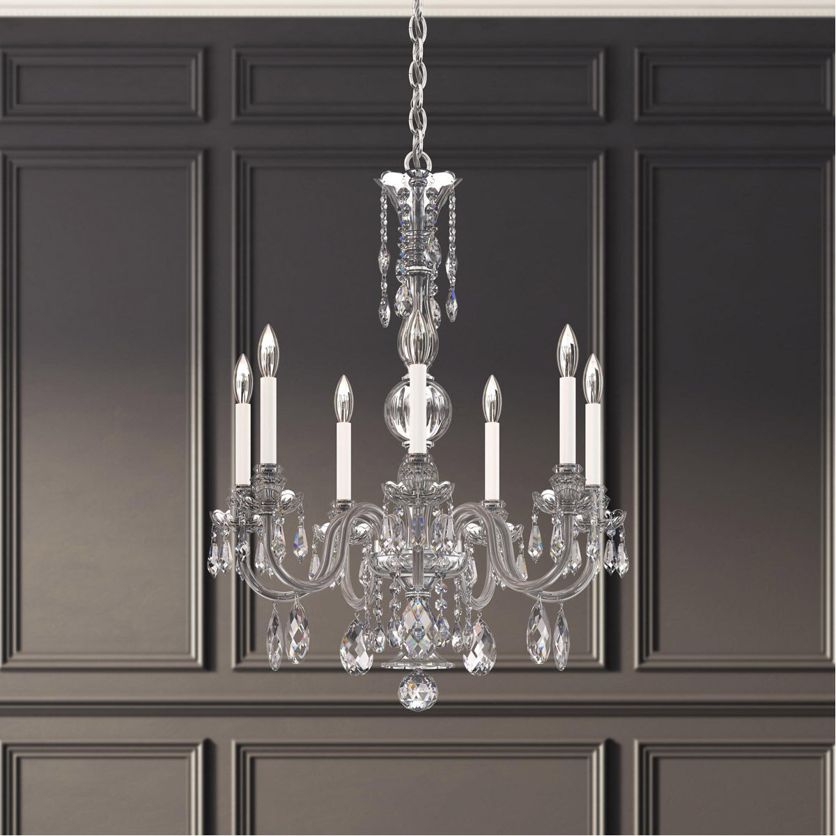 Hand-Cut Crystal Glass Chandelier