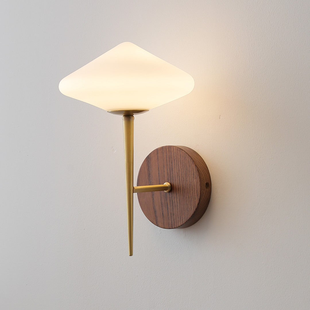 Black Walnut Brass Wall Lamp