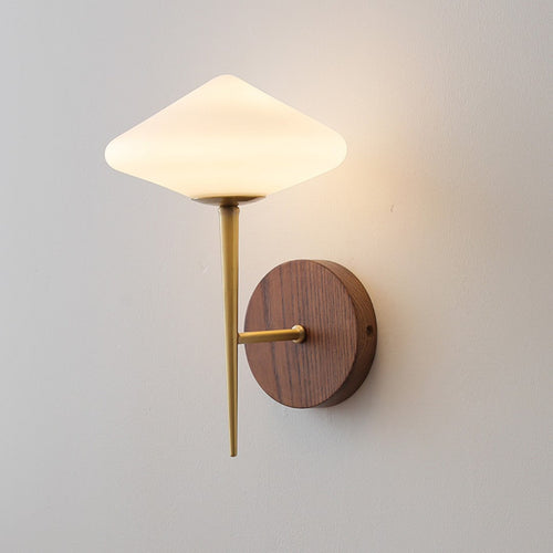Black Walnut Brass Wall Lamp