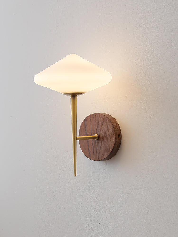 Black Walnut Brass Wall Lamp