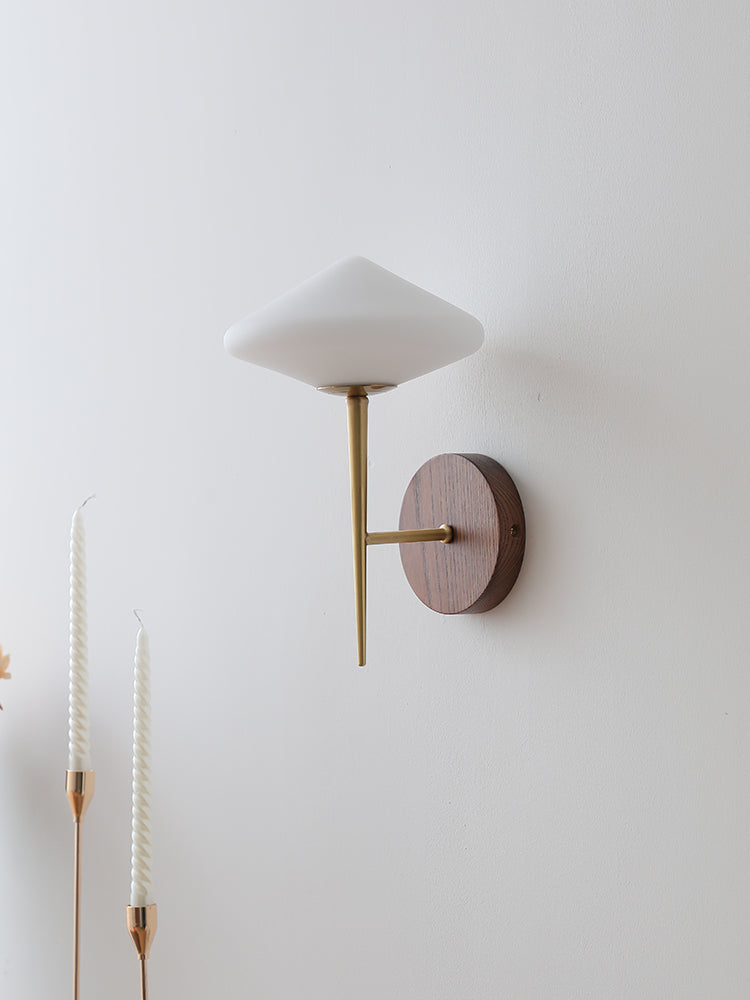 Black Walnut Brass Wall Lamp