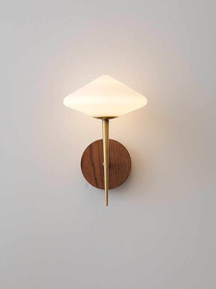 Black Walnut Brass Wall Lamp