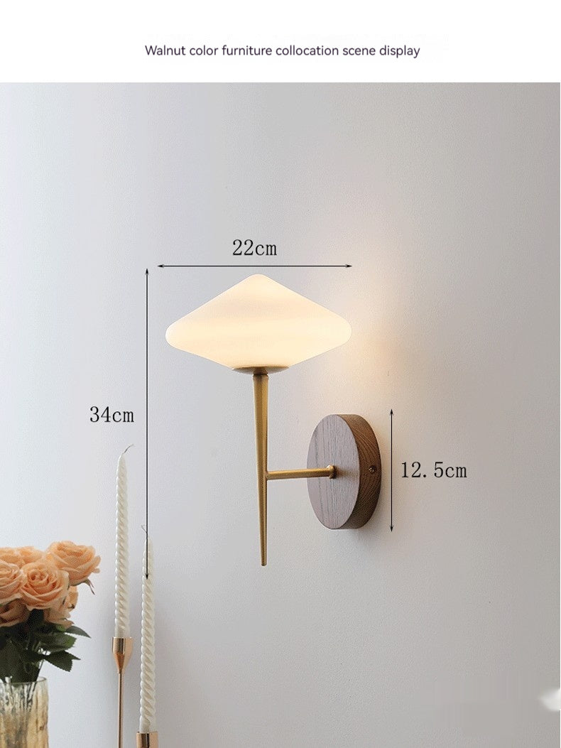 Black Walnut Brass Wall Lamp