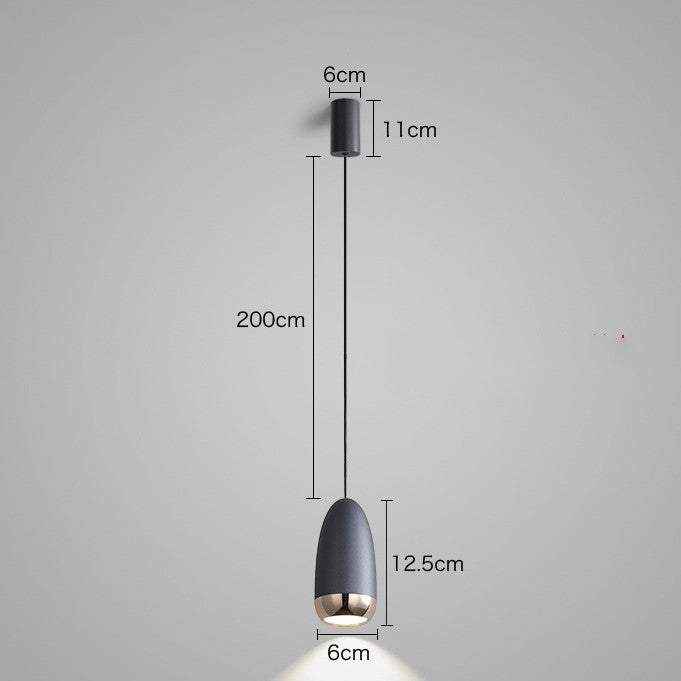 Modern Bullet Pendant Bedside Light