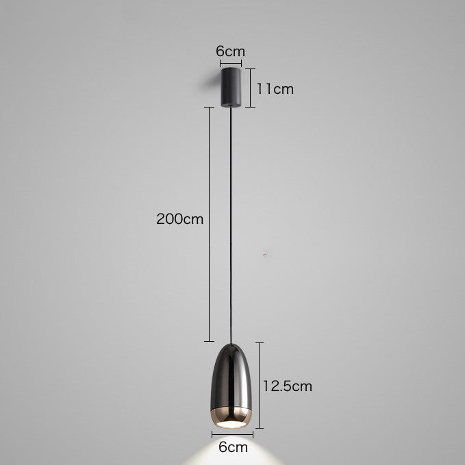 Modern Bullet Pendant Bedside Light