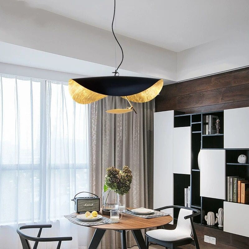Nordic Glass LED Pendant Light / Outer black 40cm single head