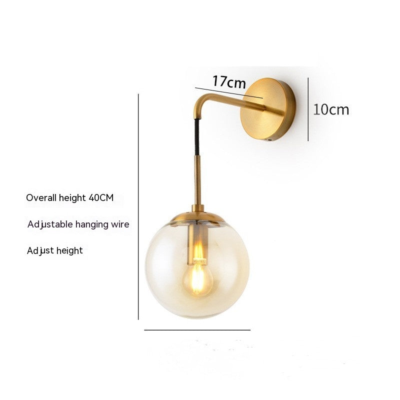 Nordic Glass Bedside Wall Light