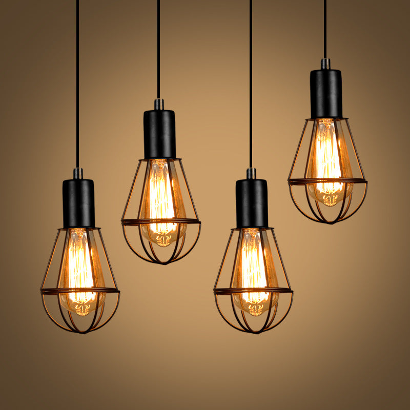 Vintage Iron Cage Pendant Light
