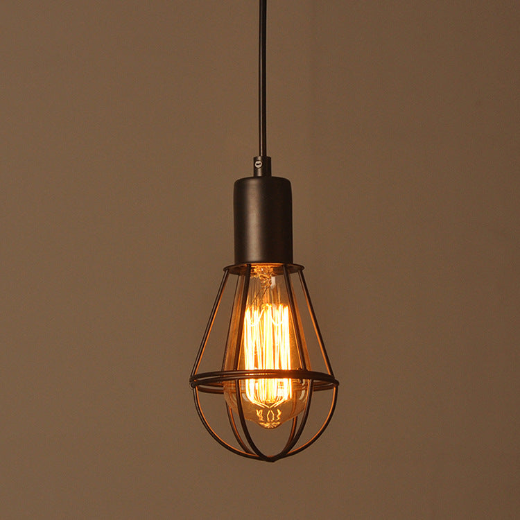 Vintage Iron Cage Pendant Light