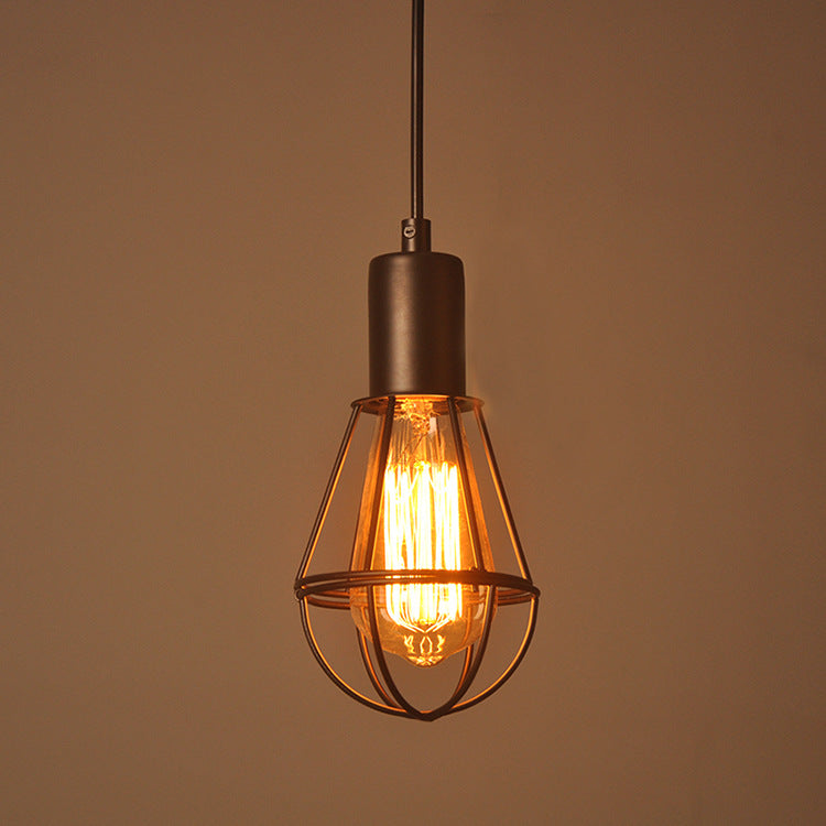 Vintage Iron Cage Pendant Light