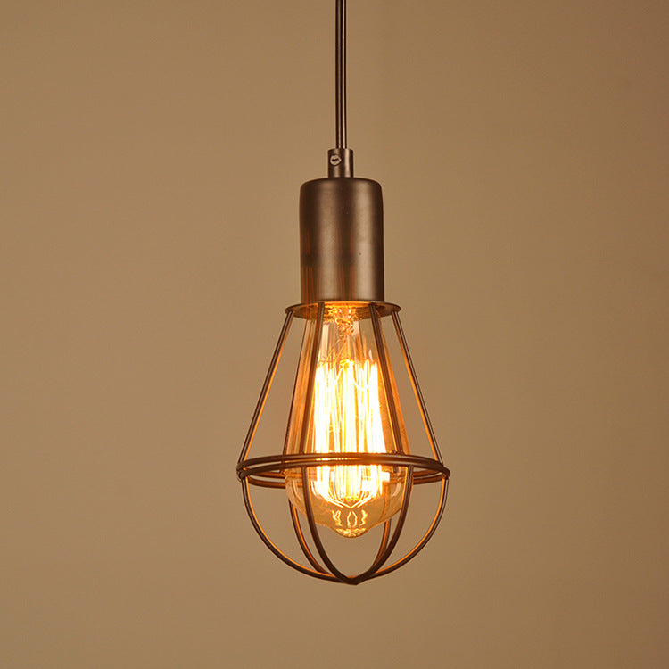Vintage Iron Cage Pendant Light